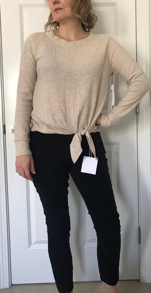 Nine Britton Billie Tie Front Brushed Knit Top